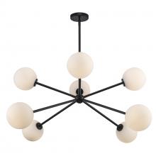 Trans Globe 11618 BK - 8LT CHANDELIER-GLOBES-BK